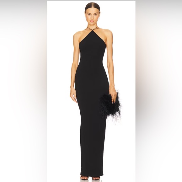 Nookie Revolve Trinity Black Halter Gown Dress Size XS